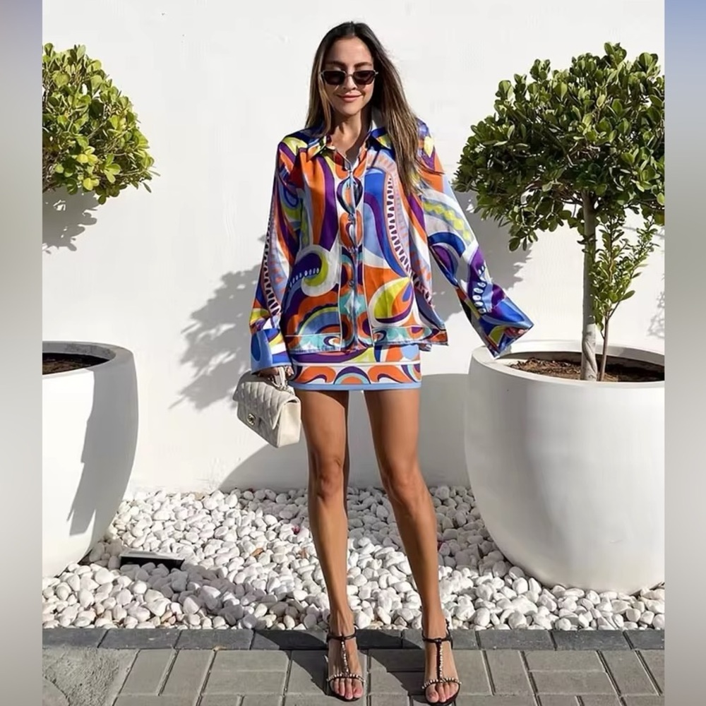 ZARA Bloggers Fave Satin Printed Set- NWT